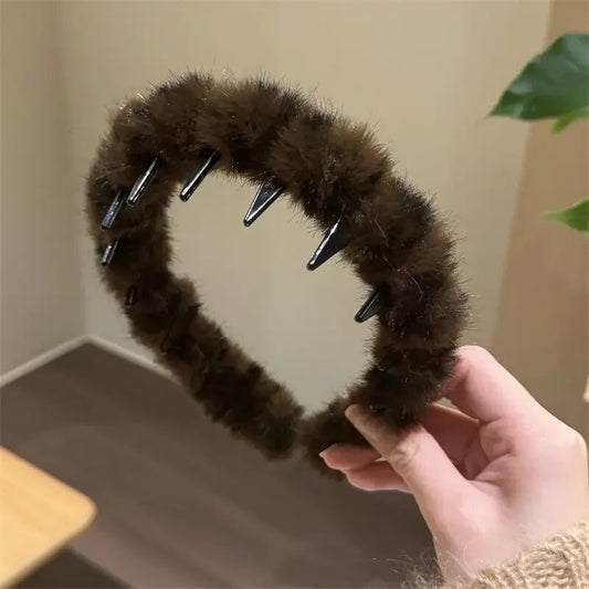 Serre tête fourrure